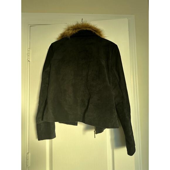 VINTAGE Uniform John Paul Richard’s Suede Jacket Faux Fur Collar L - Picture 10 of 16